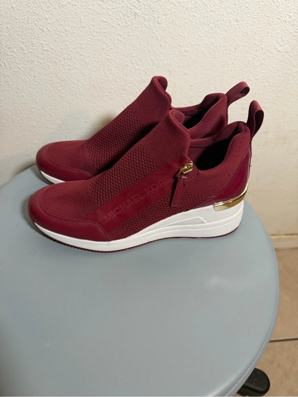 Michael Kors Women's Slip-On High-Top Sneakers in Wine